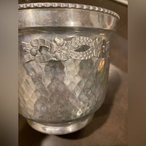 Vintage ice bucket with floral handles